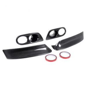 CSL Style Real Carbon Fiber Front Bumper Splitters+Fog Light Cover For BMW E46 M3 2001-2006 