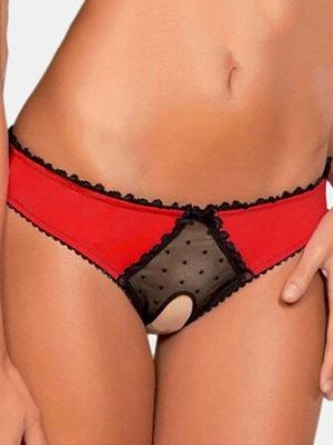 Plus Size Women See Through Lace Open Crotch Panty