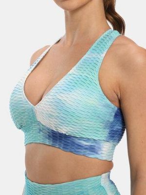 Women Tie-Dye Wireless Jacquard Sports Yoga Bra