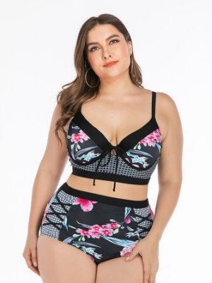 Plus Size Printed Bikini