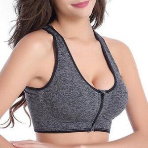 Front Zipper Fitness Shockproof Sports Bra