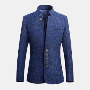 Mens Stand Collar Casual Slim Gentleman British Style Jacket Coats