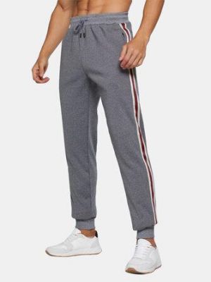Mens Side Striped Winter Thick Sport Fit Drawstring Mid Waist Jogger Pants