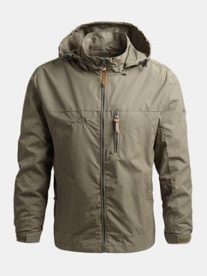 Mens Waterproof Quick-Drying Windbreaker Hooded Outdoor Sport Jackets