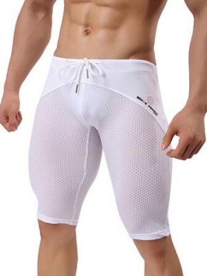 BRAVE PERSON Mesh Breathable Quick Drying Surf Swimming Trunks Men Gym Fitness Tight Sports Shorts