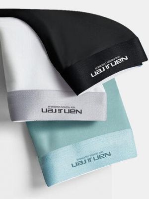 3Pcs Mens Boxers Graphene Antibacterial Breathable Ice Silk Elastic Underwears With Pouch