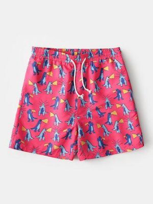 Mens Holiday Dinosaur Funny Cartoon Printing Quick Drying Mini Short Beach Shorts