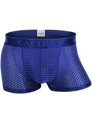 Mens Mesh Breathable Underwear Casual Ice Silk Thin Solid Color Boxers