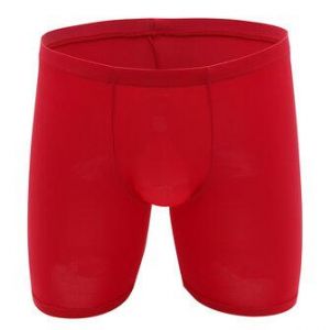 Men Soft Thin Sport Trunks Mid Waist Ice Silk Breathable Underwear Nylon Boxer Brief