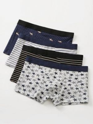 Multipacks Mens Star & Stripe Print U Convex Soft Boxer Briefs Underwear