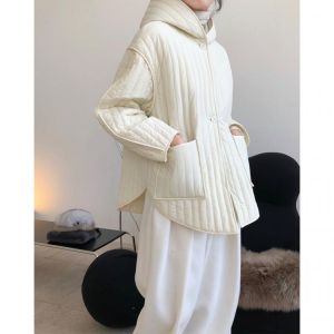 New Lazy Profile Quilted Hooded Cotton Jacket Loose Slimming and All-Matching Warm Thick Coat Women