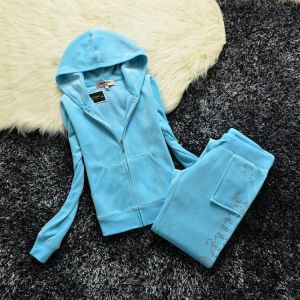 Women 2 Pieces Set Casual Tracksuit Sports Hooded Zipper Sweatshirts Suit 2021 Velet Soft and Comfortable Sweatpants Outfits