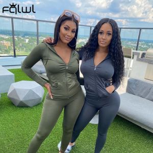 FQLWL Streetwear Fall 2020 Two 2 Piece Set Women Outfits Matching Sets Hoodies Leggings Women Sweatsuit Ladies Tracksuit Female