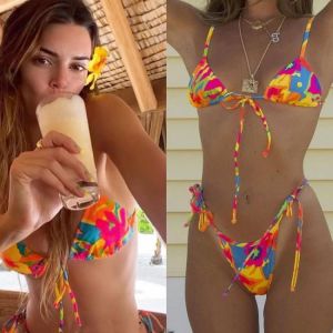 Floral Print Bikini Women Biquini String Bikini Set Bathing Suit Women Swimwear 2021 Bikinis Thong Swimsuit Sexy Beachwear