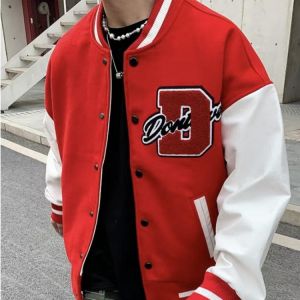 American letter towel embroidered high-quality jackets coats women's street hip-hop loose baseball uniform couple casual jack