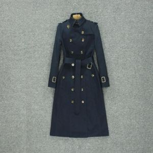 Pop paragraph dust coat grows in the fall of 2020 female over-the-knee wind British wind high-end luxury fashion temperament big