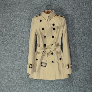 British trench coat lady short temperament slim popular khaki double breasted trench coat