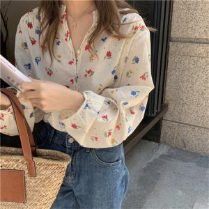 Alien Kitty Retro Sweet Girls Shirts New Full Sleeves Fashion Loose Printing Hot Women Tops Casual Office Lady Gentle Blouses