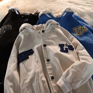 New Trendy hooded jacket 2021 autumn and winter style casual Harajuku style loose baseball uniform men and women Street jacket