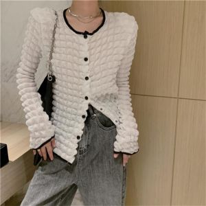 Alien Kitty Solid Lady Women Shirts Outwear Slim-Fit 2021 High Street O-Neck Fashion Femme Chic New Autumn Elegant Casual Tops