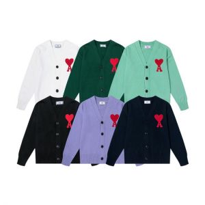 Casual Sweater Men And Women Love Ami Sweater Pullover V-Neck Men's Thick Winter Men's Sweatshirt Embroidery Top Loose