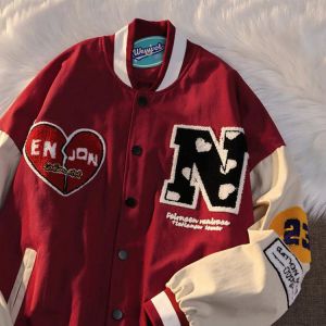 2021 New Baseball Bomber Jacket Women's Top Women's XL Streetwear Trendy Jacket Gothic Korean Version