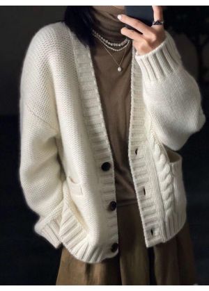 Cashmere sweater female autumn / winter new thickening 100% wool sweater V-neck shirt plus size lady top hot sale