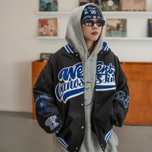 2021 winter new Oversized letters baseball uniform loose street Harajuku oversize jacket men and women couples jacket ladies top