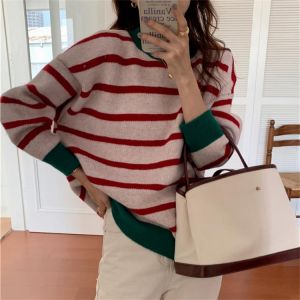 Alien Kitty Stylish Stripes New Pullover Women Sweaters Sweet 2021 Outwear Hot Knitted Jumpers OL New Lady Warm Autumn Tops