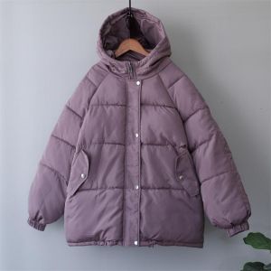2021 Winter Plus Size Clothing for Womens Oversized  Coat Women Jacket Parkas Thick Autumn Purple Puffer Bubble Hooded Clothes
