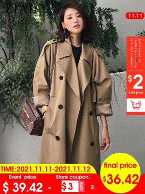 ZIAI 2021 Hotsale Spring Autumn Women's Trench Coat Lapel Female Windbreaker long sleeve Lady Trend Casual Jacket ZS-7246