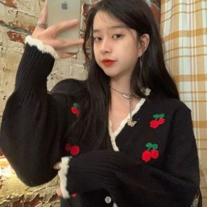 Free Size Cardigan Women Knit Sweater Coat Womens Clothing Cardigan New Trendy Sweater Retro Gentle Wind Spring and Autumn 2021