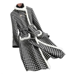 Real Wool Coat Women Fashion Natural Fur Trench Lady Long Double Face Jacket Winter 2021 Overcoat Female Chothes QN3689