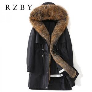 100% Rex Rabbit Fur Inner Bladder Coat Real Fox Fur Collar пуховик женский 2021 зима Thick－20℃ Women Warm Ja