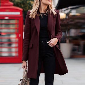 Winter Fashion Simple Classic Overcoat Cardigan New Fashion Single-breasted Outerwear Autumn Women Casual Slim Solid Lapel Coats
