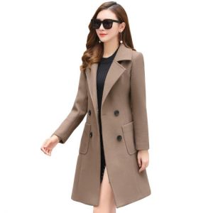 2021 New Elegant Women's Winter Korean Version Plus Size Slim Woolen Coats Female Fashion Temperament Woolen Coat F083