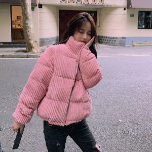 Down parka 2020 New Winter Parkas High Quality Corduroy Coat Women Fashion Jackets Winter Warm Woman Clothing Casual Jacket