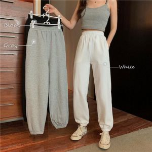 2021 New Plus Size Women Casual Loose Jogging Pants Plus Size Female Fashion Elastic Waist Streetwear Trousers