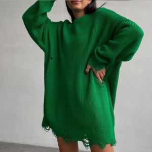 Long Sleeve Women Knitted Sweater Dress O Neck Autumn Winter Mini Dress Stylish Loose Dresses Girl Female Dress Woman Vestidos