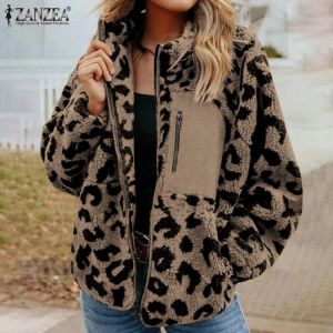 2021 ZANZEA Women Autumn Blazer Fashion Lepard Coats Casual Long Sleeve Outwears Female Printed Overcoat Oversized Tunic Coats