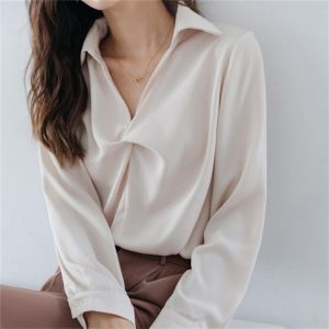 Alien Kitty 2021 Formal OL Shirts Casual Tops Women High Street Unicolor Autumn Office Lady Blouses New Fashion Long Sleeve