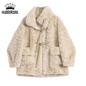 Women Jackets Coat Overcoat Winter Thick Warm Baggy Korean Fashion Design Ladies TOPs Imitation Rabbit Hair Plush Jacket Outwear