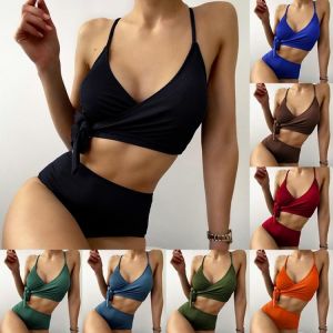 New Sexy Bikini 2021 Solid Swimsuit Women Swimwear Push Up Bikini Set Brazilian Bathing Suit Summer Beach Wear Swimming Suit XL