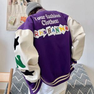 2021 autumn and winter BF style baseball uniform new ins tide loose Korean version of Harajuku BF embroidery wild thin coat
