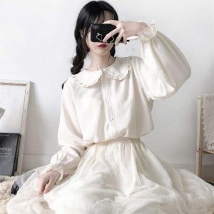 Women Blouse JK Doll Collar Lolita Loose Long Sleeve Summer  Autumn Blusas Ropa De Mujer