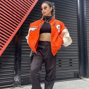 2021 fashionable woman gothic fall/winter hot product women's letter print loose cardigan jackets for women winter