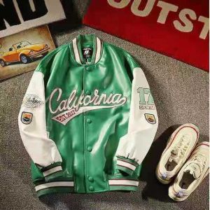 Pilot American street hip-hop leather jacket baseball uniform womens 2021 autumn and winter y2k letter embroidery casual  jacket