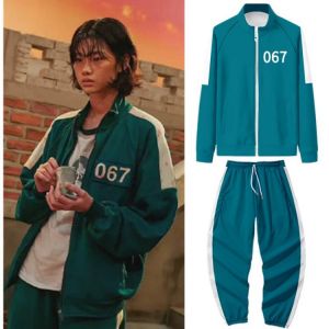 Squid Game 067 Cosplay Jacket Suit Korean TV 456 Costume Zip Up Tracksuit Loose Squid Game Round Six Women Sportwear Costume