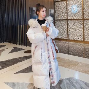 Women's Winter Hooded Wool-Collar Cotton Coat Fashion Mid-Length Korean Loose Thick Hot Style High Quality Jacket Female IIOO