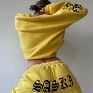 Women Oversized Tracksuit Suit Fleece Hoodies Casual Sports Set Sweatshirts Pullover Jogging Sweatpants Two Piece Sets